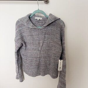 NWT 100% Cashmere White + Warren Luxe Ribbed Collar Pullover Cardigan M